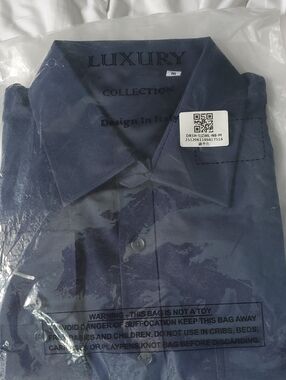 Men's Italian Design Navy Dress Shirt